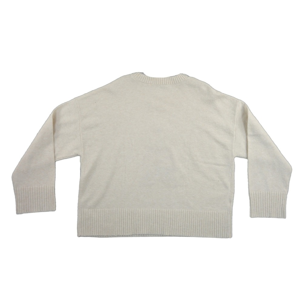 LOFT Dog Sweater Women's Size XL Cream Intarsia Cotton Blend Pullover Doodle - Picture 3 of 8
